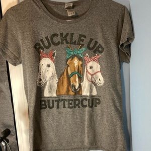 Buckle up buttercup grey tee-shirt